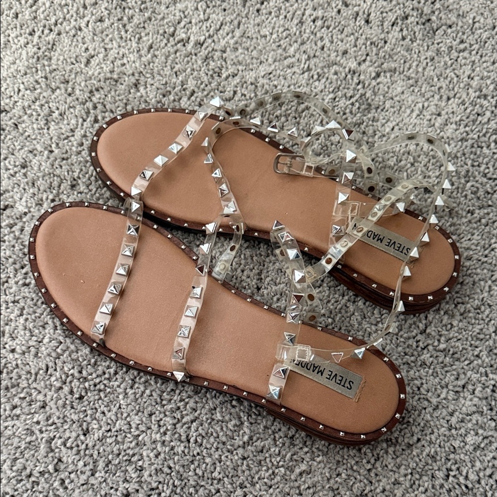 Steve Madden Clear Studded Sandals